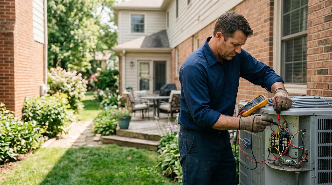 HVAC technician working near Pleasant Hall, PA